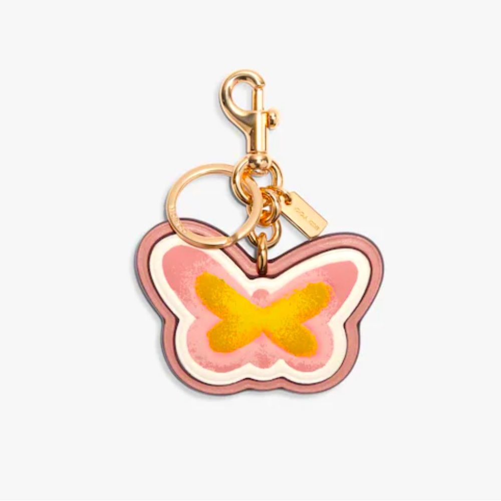 Coach Butterfly Bag Charm in Signature Canvas; NWT
